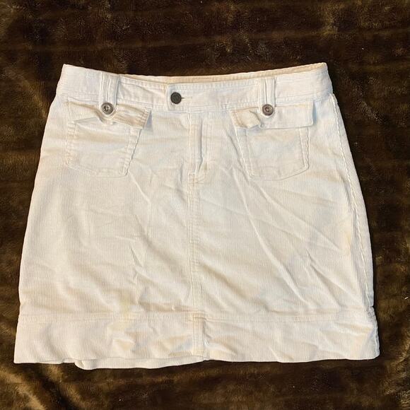 Patagonia 4 White Corduroy Mini Skirt - Picture 1 of 8